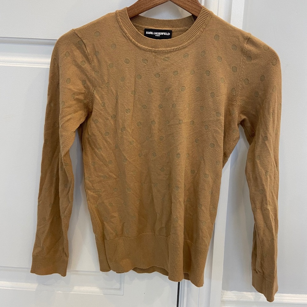Karl Lagerfeld Lightweight Long Sleeve Sweater Top - Small